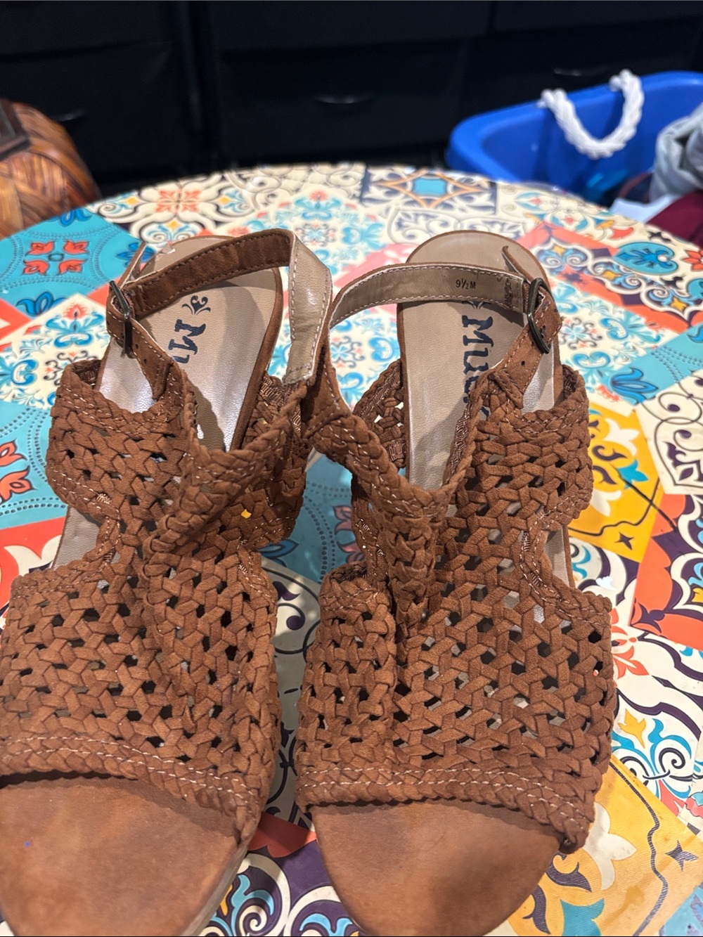 Mudd Brown Braided Slingback Sandals